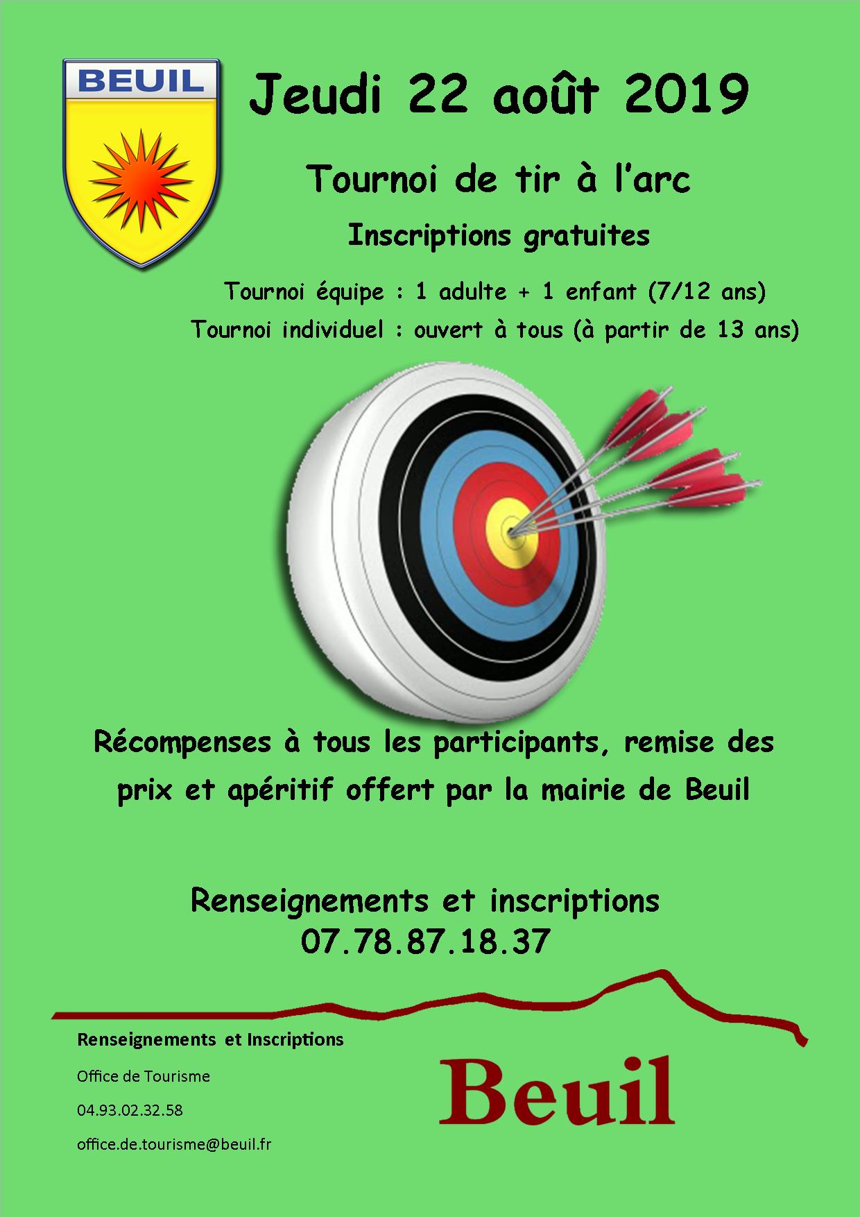 Affiche Tournoi Tir à L arc Commune de Beuil